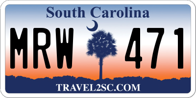 SC license plate MRW471