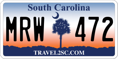 SC license plate MRW472