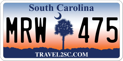 SC license plate MRW475