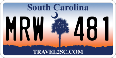 SC license plate MRW481
