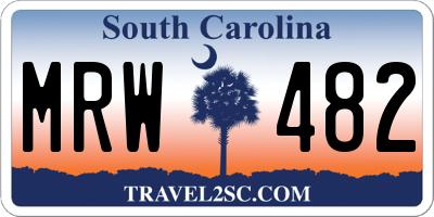 SC license plate MRW482
