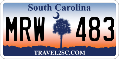 SC license plate MRW483