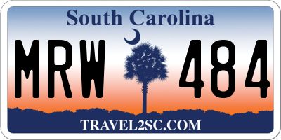 SC license plate MRW484