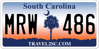SC license plate MRW486