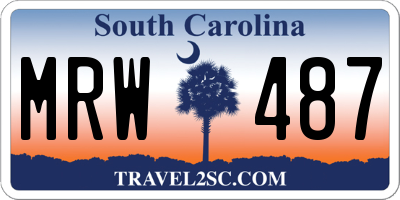 SC license plate MRW487