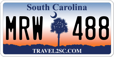 SC license plate MRW488