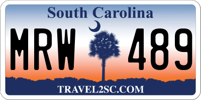 SC license plate MRW489