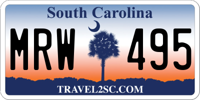 SC license plate MRW495