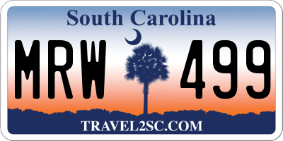 SC license plate MRW499