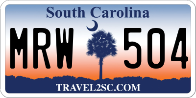 SC license plate MRW504