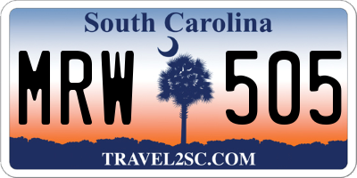 SC license plate MRW505