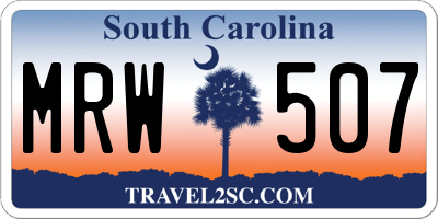 SC license plate MRW507