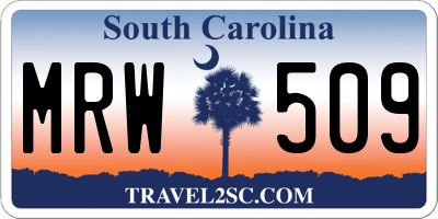 SC license plate MRW509