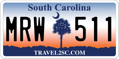 SC license plate MRW511