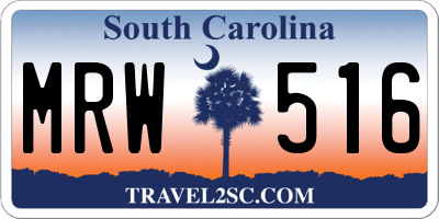 SC license plate MRW516