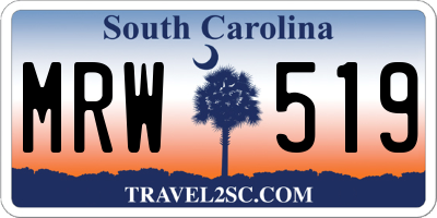 SC license plate MRW519