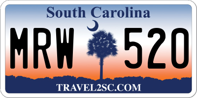 SC license plate MRW520