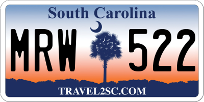 SC license plate MRW522