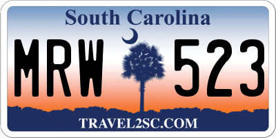 SC license plate MRW523