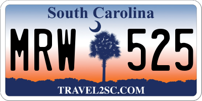 SC license plate MRW525