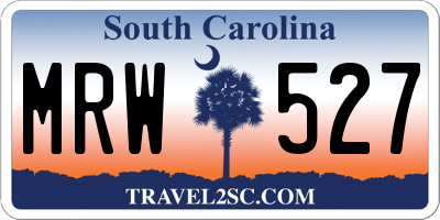 SC license plate MRW527