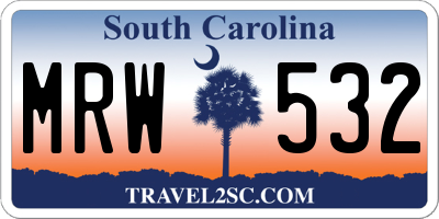 SC license plate MRW532