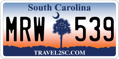 SC license plate MRW539