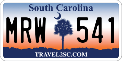 SC license plate MRW541