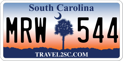 SC license plate MRW544