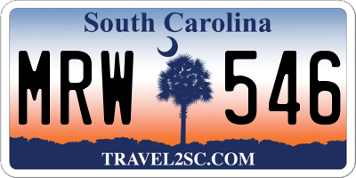 SC license plate MRW546