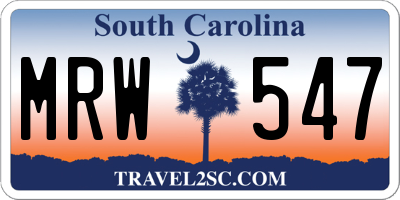 SC license plate MRW547