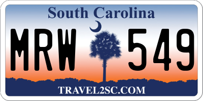 SC license plate MRW549