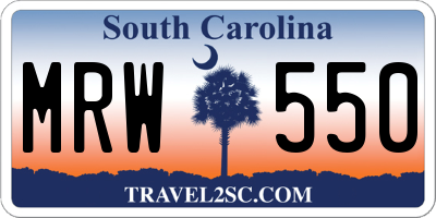 SC license plate MRW550