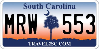SC license plate MRW553