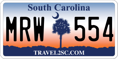 SC license plate MRW554