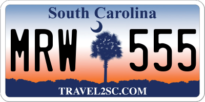 SC license plate MRW555