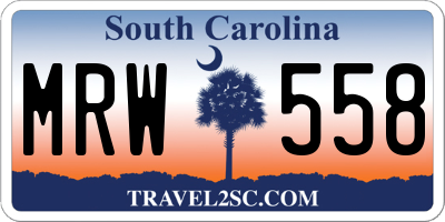 SC license plate MRW558