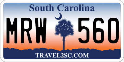 SC license plate MRW560