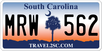 SC license plate MRW562