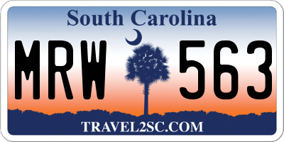 SC license plate MRW563