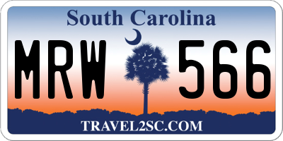 SC license plate MRW566