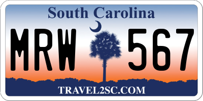 SC license plate MRW567