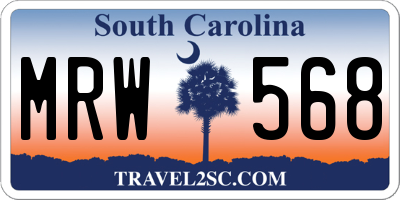 SC license plate MRW568