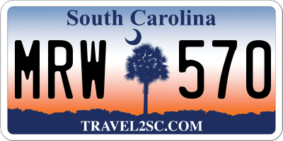 SC license plate MRW570