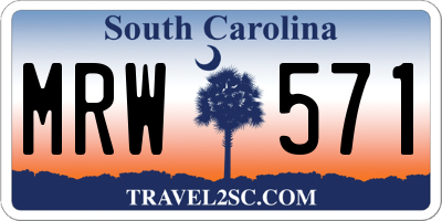 SC license plate MRW571