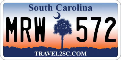 SC license plate MRW572
