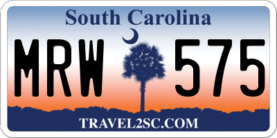 SC license plate MRW575