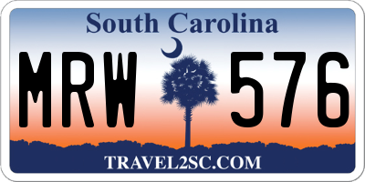 SC license plate MRW576