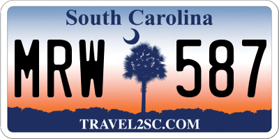 SC license plate MRW587