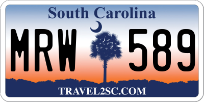 SC license plate MRW589